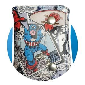 Marvel Captain America Super Hero Tri Fold Wallet w. Chain Ka PoW